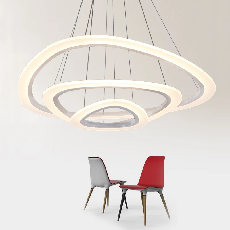 New Modern pendant lights for living room dining room 4/3/2/1 Circle Rings acrylic   LED Lighting ceiling Lamp fixtures