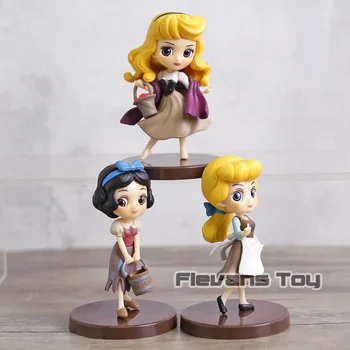 

3pcs/set Q Posket Princess Dolls Snow White Cinderella Briar Rose PVC Figures Collectible Model Toys
