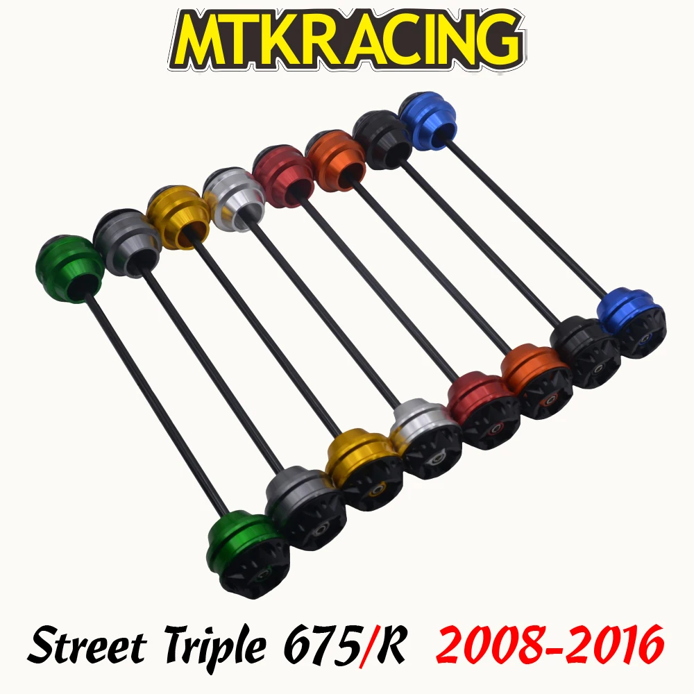 

MTKRACING For Triumph Street Triple 675 R 2008-2016 CNCMotorcycle Front Rear wheel Axle Slider shock absorber Falling Protection