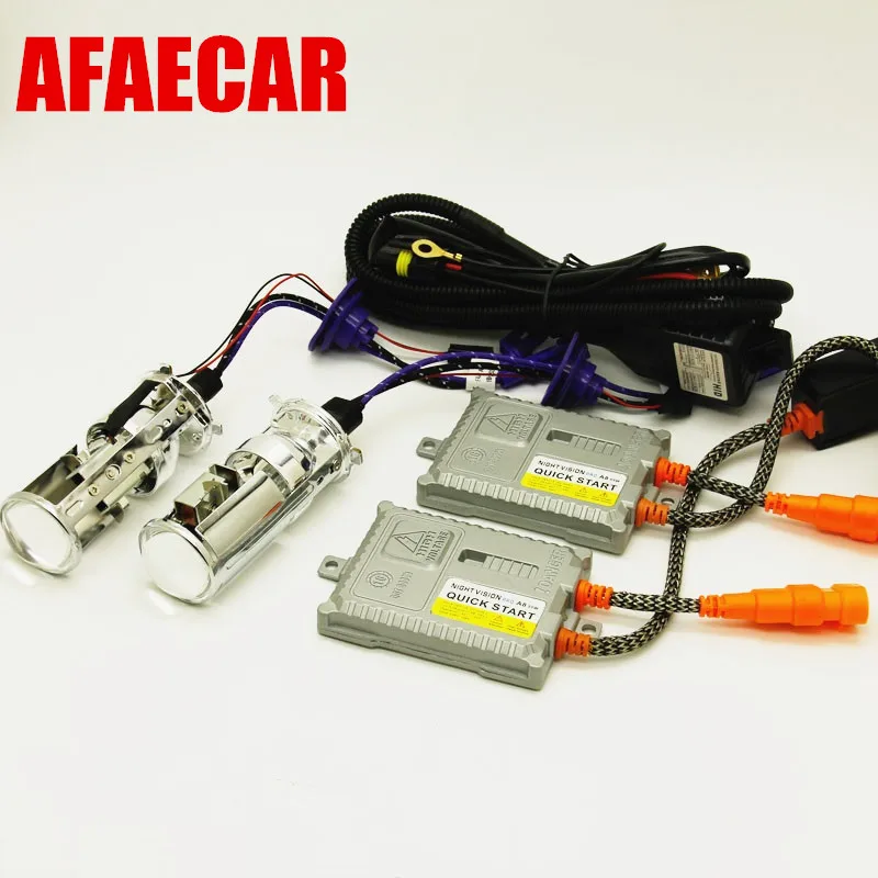 AFAECAR 55 Вт AC 12 В H4 мини объектив HID ксеноновая головсветильник проектор свет H4|Лампы