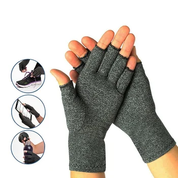 

Half finger cycling gloves Arthritis pressure health gloves ash high elastic breathable anti-edema rehabilitation riding gloves