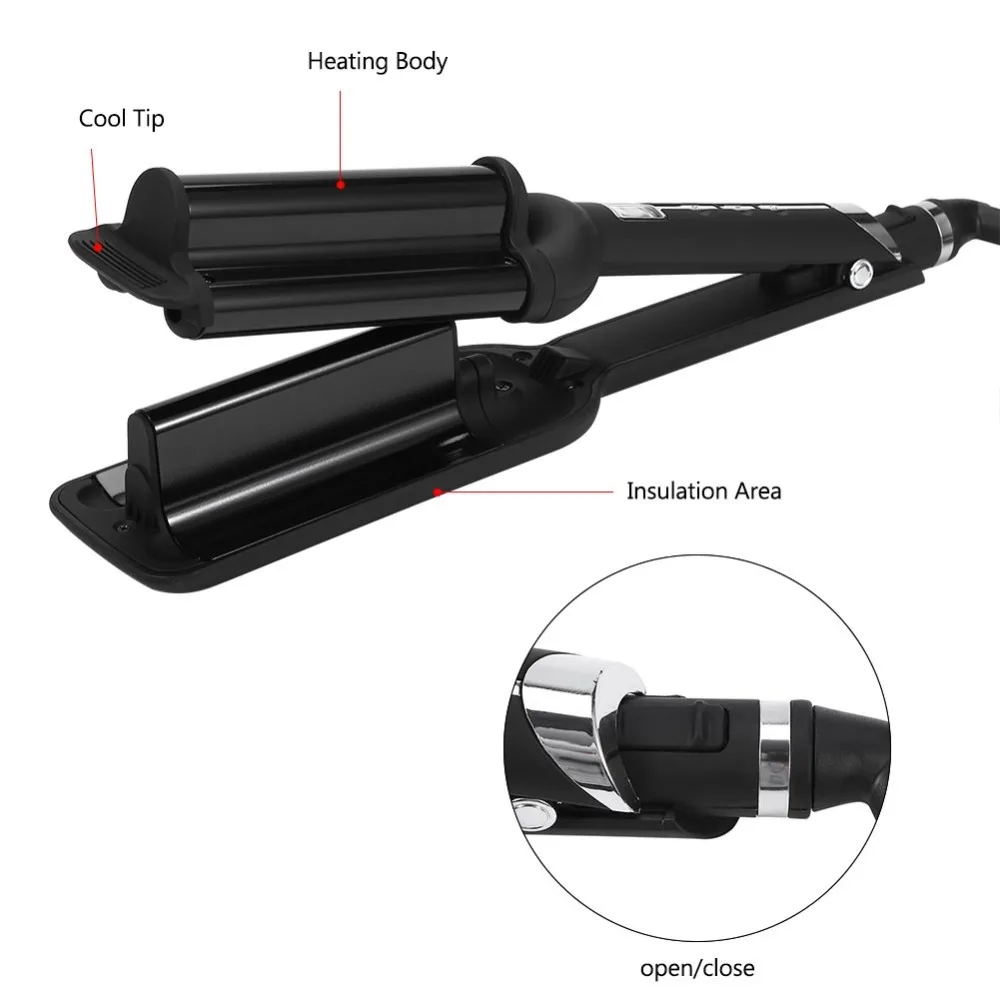Профессиональные три бочки быстрого нагрева щипцы для завивки терморегулятор электрические щипцы для завивки волос тройной Вэйвер Спиральные бигуди щипцы для завивки