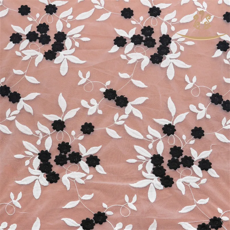 

2yards Embroidered Mesh Fabric 130cm width Embroidred lace fabric for Dress Embroidery Lace fabric Small flowers Design