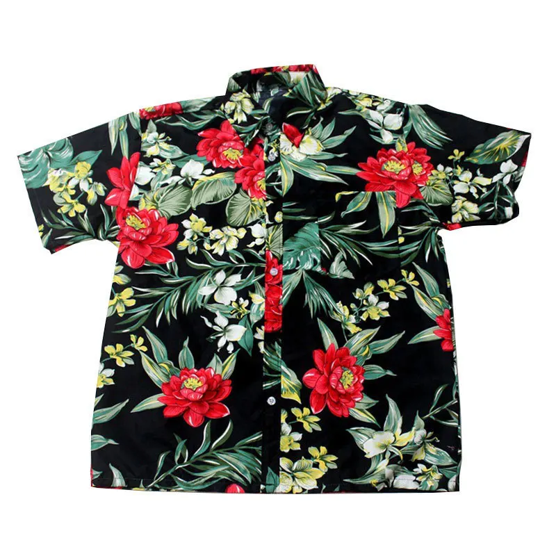 FDWERYNH мужская пляжная гавайская рубашка тропическая летняя рубашка с коротким рукавом мужская Повседневная Свободная хлопковая рубашка на пуговицах размера плюс XXXL
