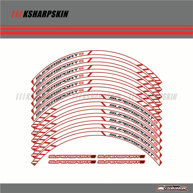 12 X толстый край внешний обод наклейки в полоску колесные наклейки подходят всем DUCATI Супер Спорт supersport s 939