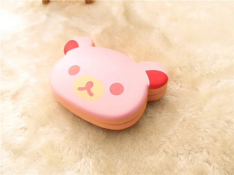 Kuutti Мягкая Милая японская оригинальная упаковка Kawaii мягкая Yummy Rilakkuma кафе сэндвич Медведь Хлеб из полиуретана мягкая игрушка для запястья