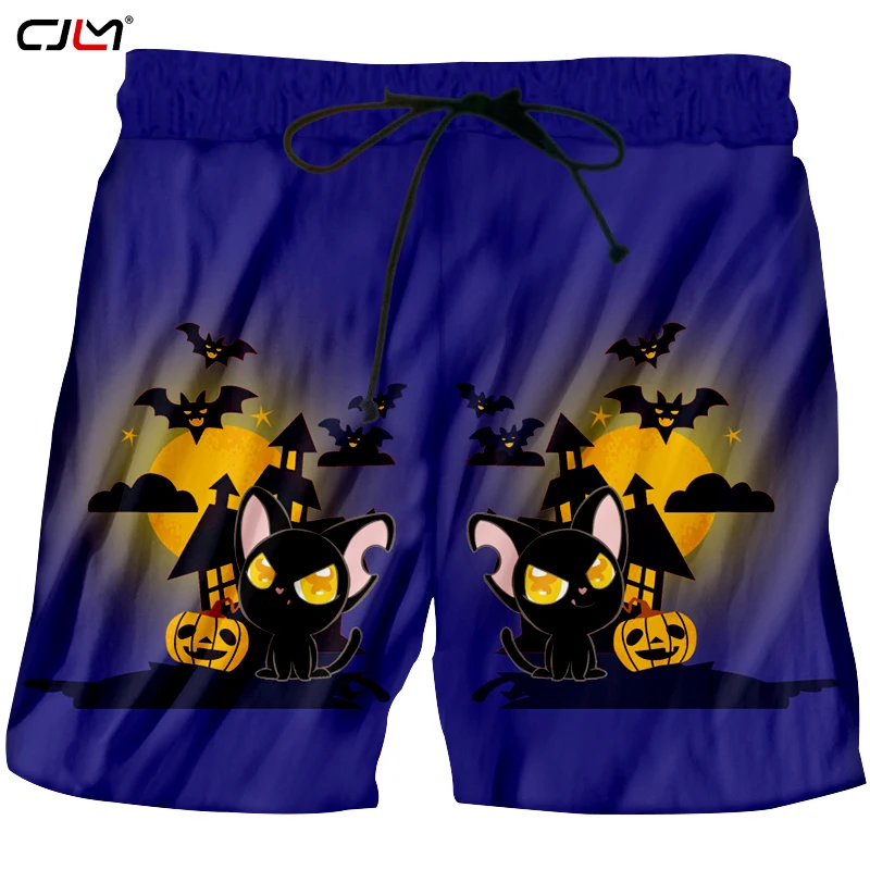 CJLM Happy Halloween Man смешные шорты 3D печатных Bat тыквы Для мужчин животных полиэстер Костюмы 5XL