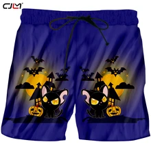CJLM Happy Halloween Man смешные шорты 3D печатных Bat тыквы Для мужчин животных полиэстер Костюмы 5XL