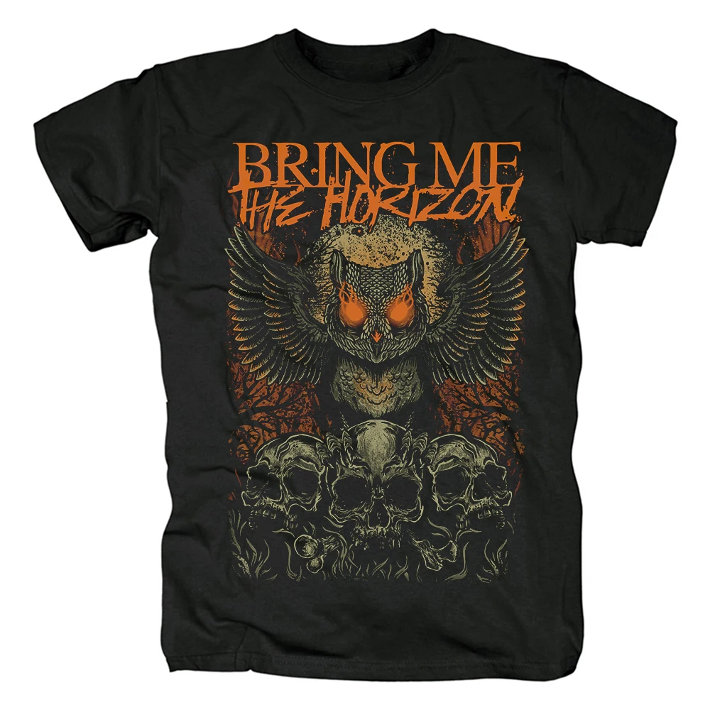 Зло Сова череп Bring Me The Horizon рок Бренд Мужчины Женщины рубашка фитнес тяжелых