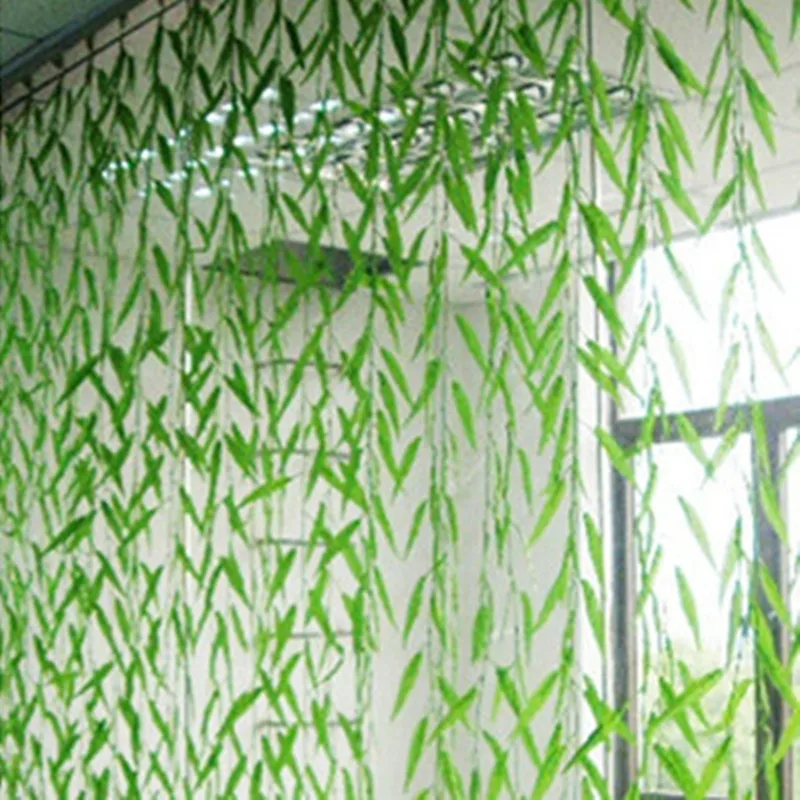 

50pc Artificial Willow Vine Wicker Twig Green Leaves 1.8m Flower Vines Fake Plant Ivy Plastic Simulation Courtyard Decoration #f