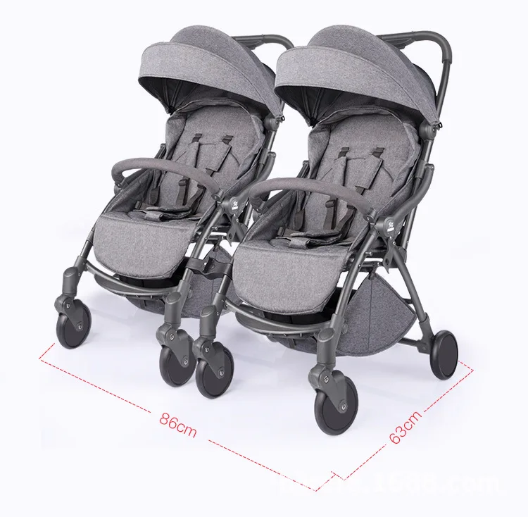 Коляска для малышей-близнецов, Детская легкая складная коляска с карманом, двойная детская сумка, Универсальная съемная тележка