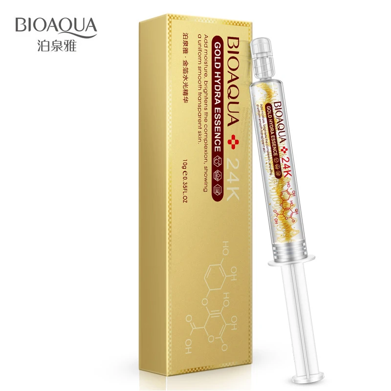 

BIOAQUA Brand 24K Gold Hyaluronic Acid Liquid Skin Care Brand Moisturizing Anti Wrinkle Anti Aging Collagen Essence Cream 10ml