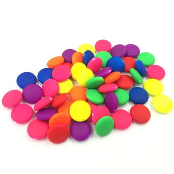 

Acrylic Spacer Beads Mixed Colorful Round Plat DIY Jewelry Making Findings 14x6mm 20Pcs
