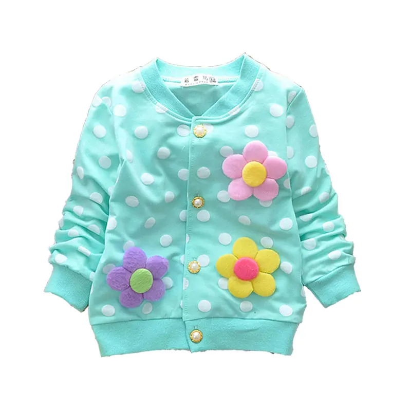 Spring 2018 newborn infant baby girls clothing cotton Flowers fleece hoodies outerwear for baby girls sports coats sweatshirts