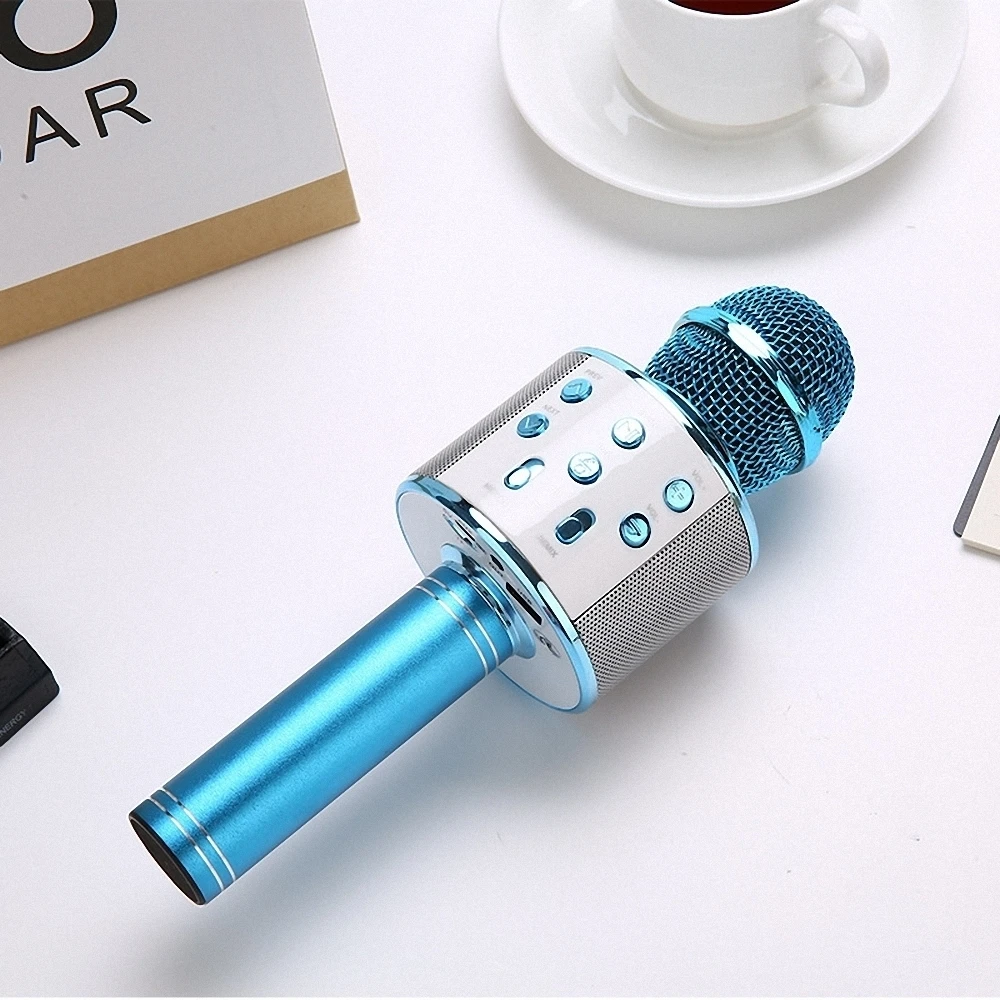 WS858 портативный микрофон беспроводной Bluetooth караоке ktv микрофон динамик музыкальный плеер пение рекордер профессиональный микрофон