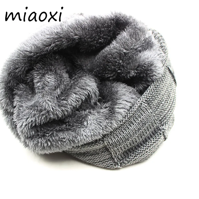Miaoxi новые модные мужские зимние толстые теплые шапочки Skullies Повседневные вязаные клетчатые чепчик унисекс Брендовые женские высококачественные кепки