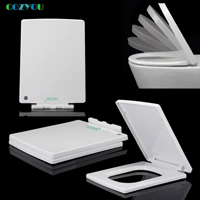 Buy Square rectangle Toilet seat Quick Release soft Close above installation
