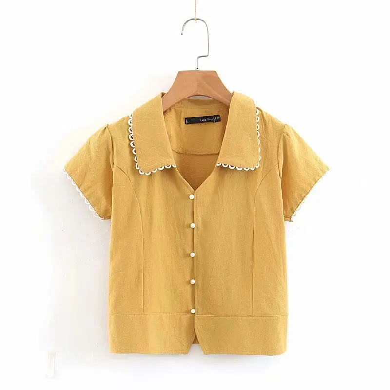 

LJPZ45-9068 European and American fashion doll collar shirt