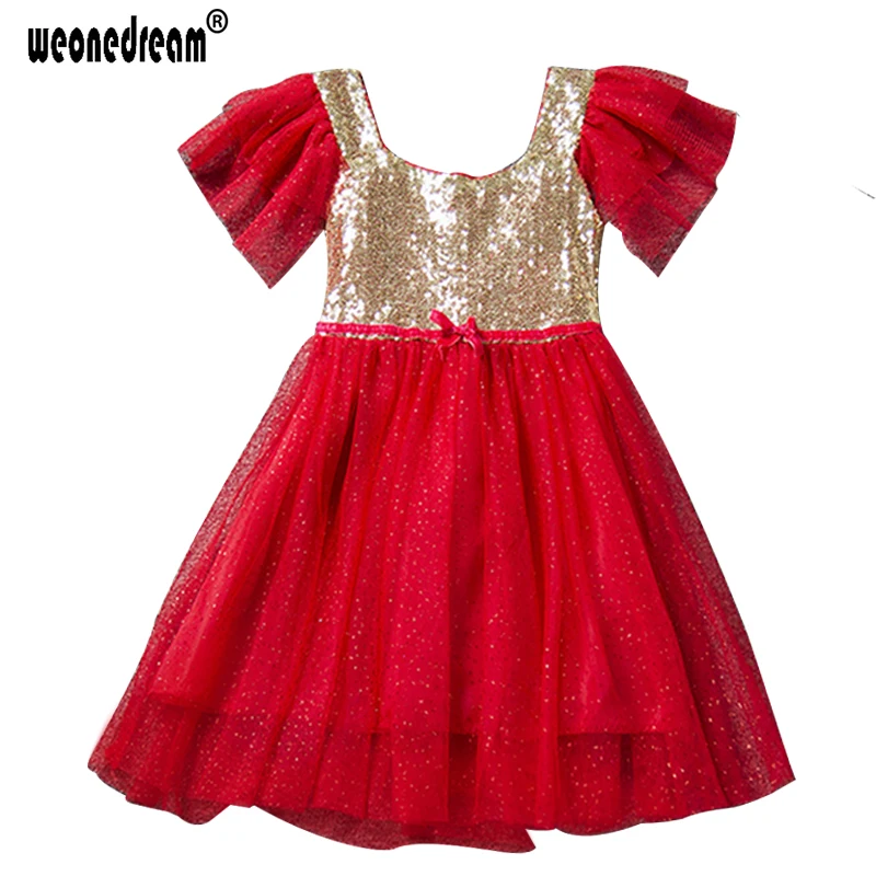 

WEONEDREAM New Sequin Infant Pageant Dresses 5 Colors Little Girl Prom Dresses Hot Gold Sequin Girls Dress Kids Evening Gown