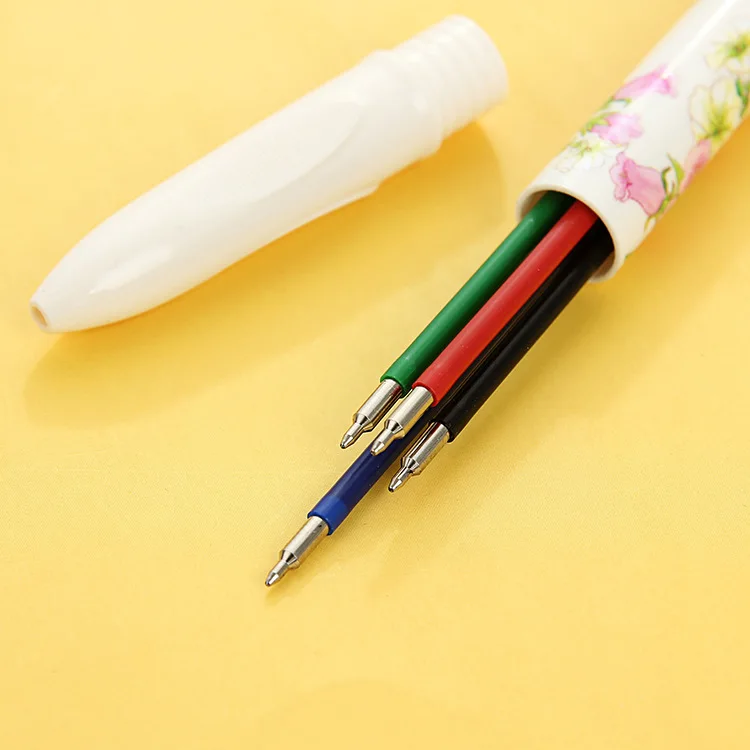 1 х 4 в 1 цветная шариковая ручка Цветочные шариковые кавайные ручки канцелярские школьные принадлежности ручки офисные школьные принадлежности