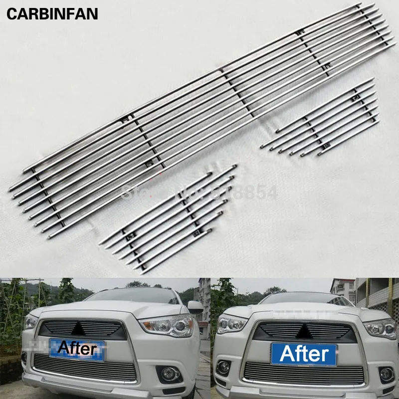 

High Quality Stainless Steel Front Grille Around Trim Racing Grills Trim 3Pcs/Set For 2010 2011 2012 Mitsubishi ASX