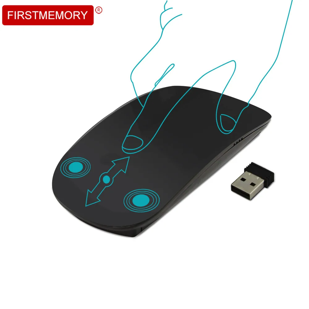 2.4GHz USB Wireless Slim Mouse Touch Wheel Magic Mice 1200 DPI Portable