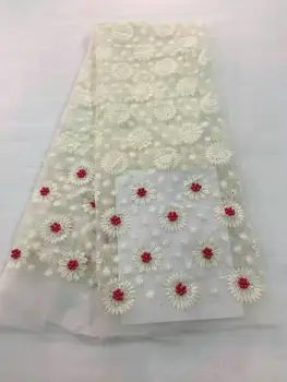 

Popular African Lace Fabric High Quality French Lace Embroidery Lace Fabric With Beaded For clothes Dress