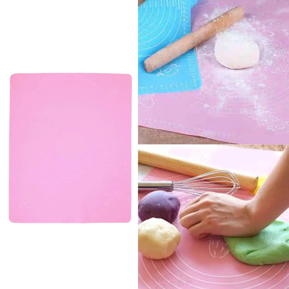 Силиконовый коврик для выпечки 50 х40 см|pink baking|baking matdough rolling |