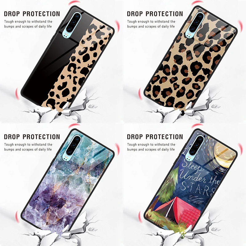

Tempered Glass TPU Coque For Huawei P10 P30 P20 P9 Plus Mate 10 20 Lite Pro 20X X Honor 8X Play 10 Y6 Y9 2018 2019 P Smart Case