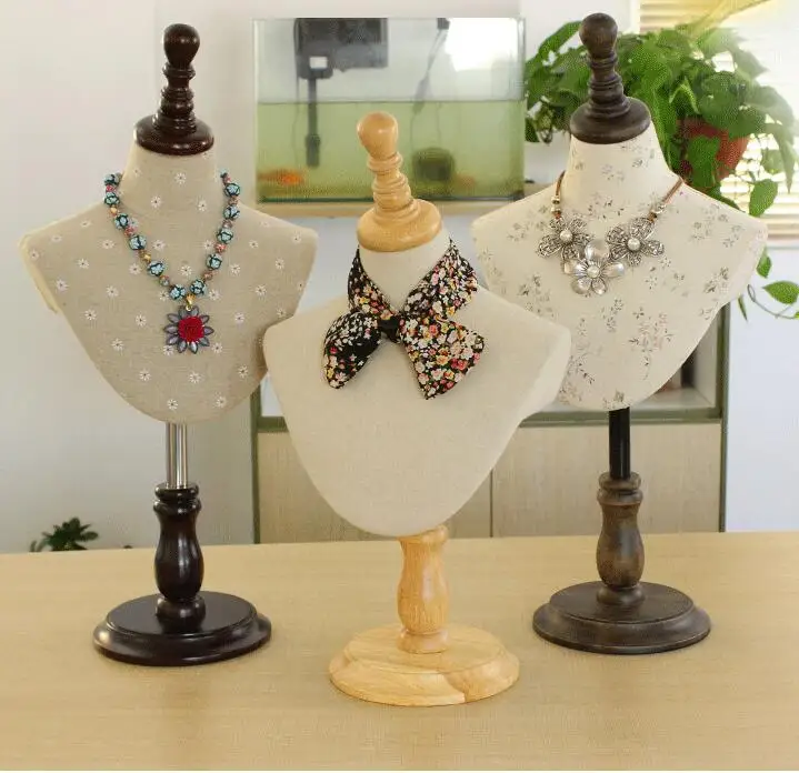 

Necklace shirt solid wood base dummy mannequin adjustable bust female mannequin