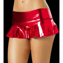 7 цветов Размеры эротические Искусственная кожа с мокрым эффектом Мини Вечерние юбка сексуальные мини-вечерние Pole Dance Фетиш пикантные Для женщин ПВХ клубная одежда