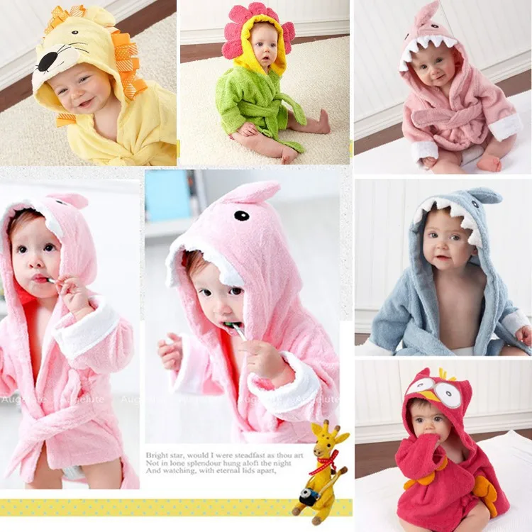 

Fashion Designs Hooded Animal Modeling Baby Bathrobe Cartoon Baby Towel Character Kids Bath Robe Infant Beach Towels