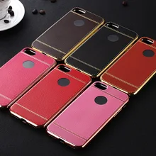 50 шт. отделкой из натуральной кожи Litchi роскошный позолоченный мягкий кожаный TPU силиконовый чехол для телефона для iphone 5SE 6s плюс Рамки Прозрачный чехол для iphone 7 Sa
