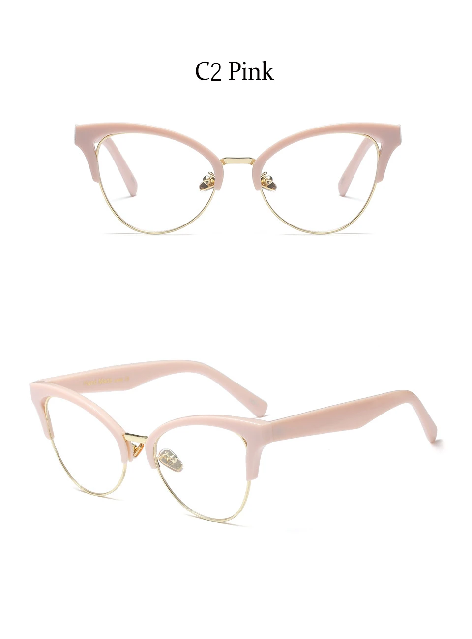 Кошачий глаз, прозрачные очки для женщин, роскошный бренд, черная полуоправа, очки для женщин, прозрачные оправы для очков для женщин, декоративные