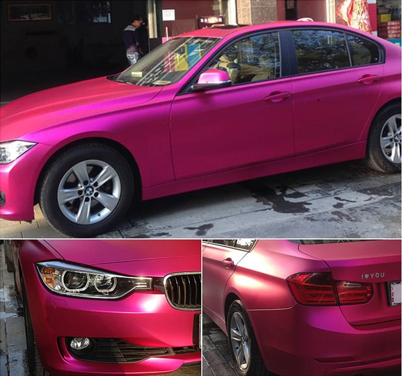 Rose Red Satin Metallic Vinyl Film Wrap-8
