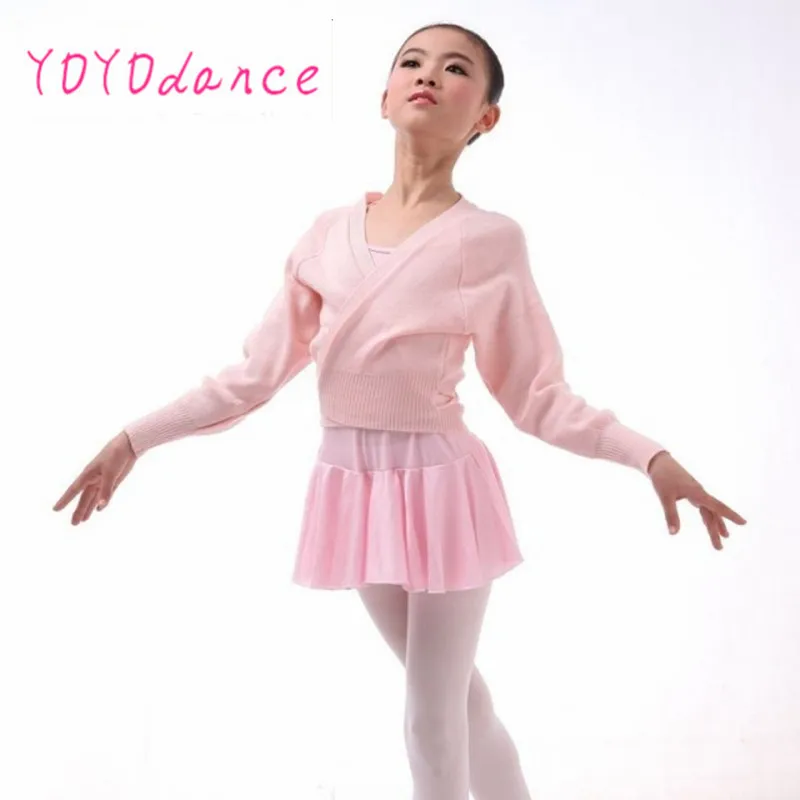 Women Girls Ballet Dance Tieclasps Sweater Autumn Winter Dancewear Warm