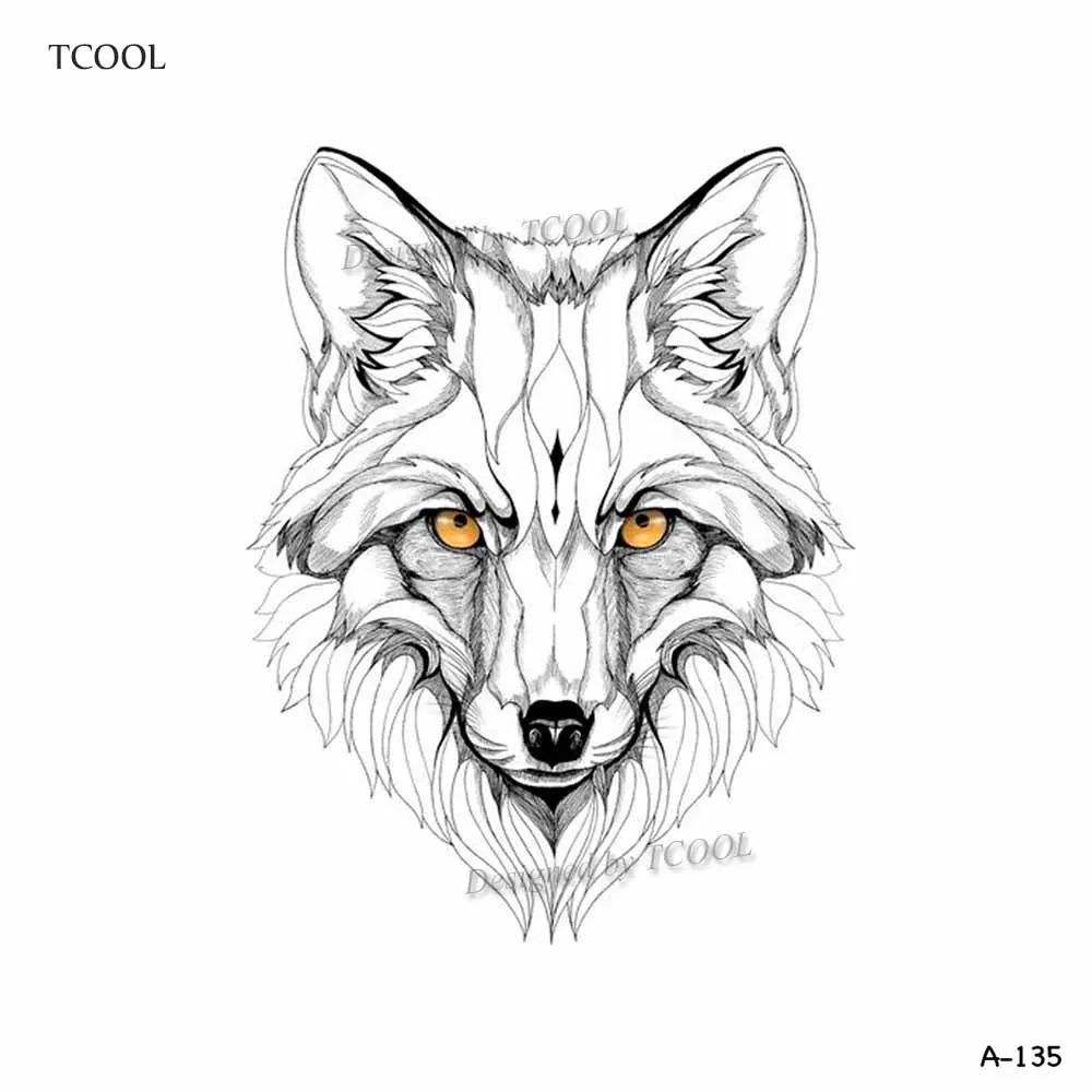 

HXMAN Fox Temporary Tattoo Sticker for Waterproof Men Fake Body Art Animal 9.8X6cm Fashion Women Hot Design Sticker A-135