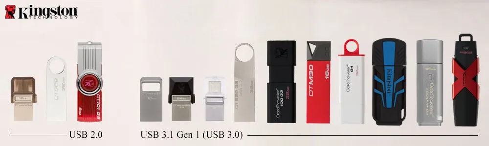 Kingston USB Флэш-Накопители DT100G3 USB 3.0 Pendrive 64 ГБ 32 ГБ 16 ГБ 128 ГБ Pen Drive Пластик Гладкий Memory Stick