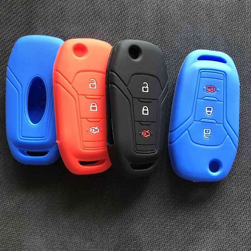 Силиконовый резиновый чехол с 3 кнопками для Ford Flip Remote Key EVEREST Ecosport Fusion Mondeo Ranger Escape