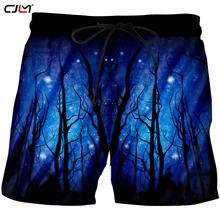 CJLM зимние трендовые свободные мужские шорты 3D красивые звездное небо дерево креативный человек шорты большого размера 5XL Прямая