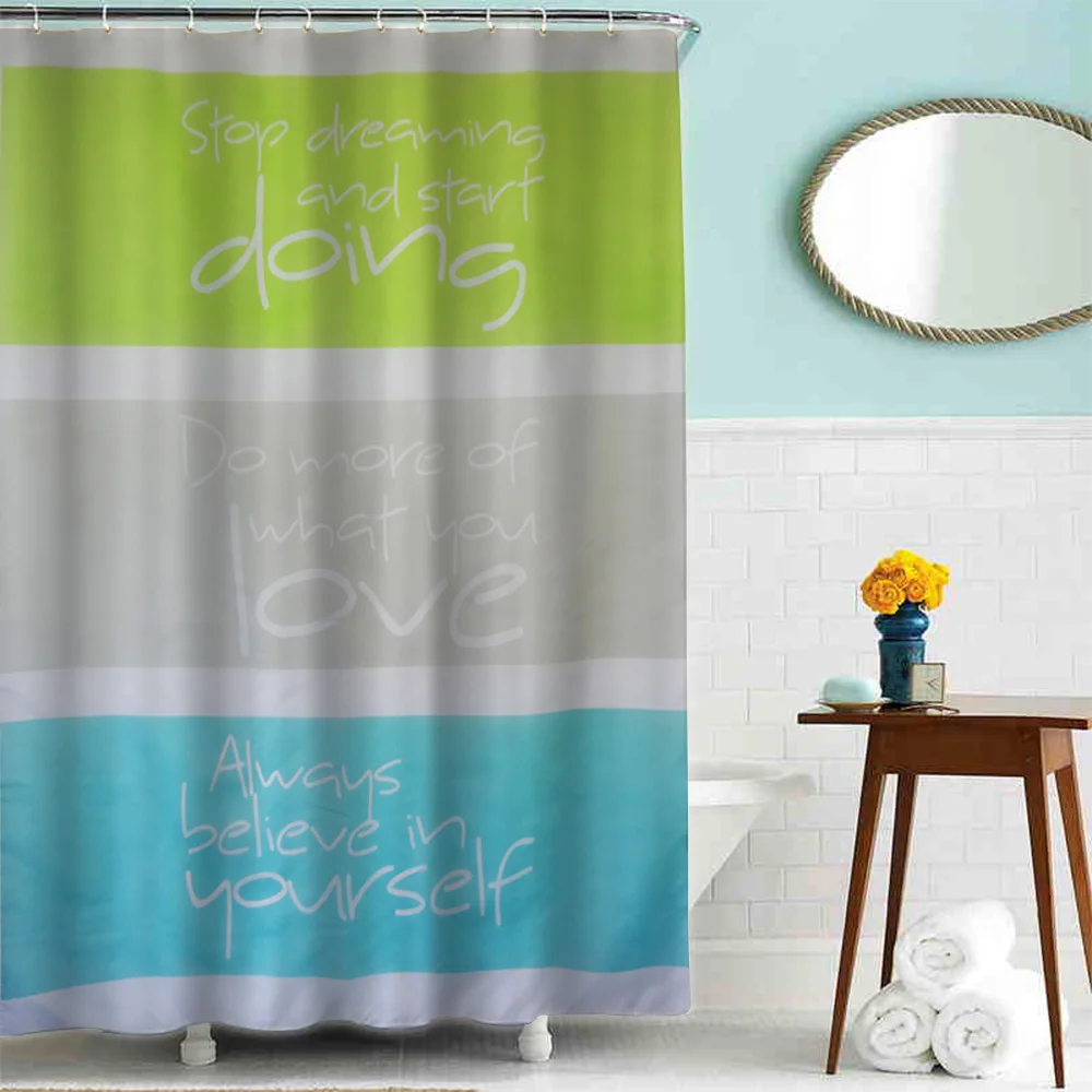Scenic Printed Bath Shower Curtains With Waterproof Polyester Fabric