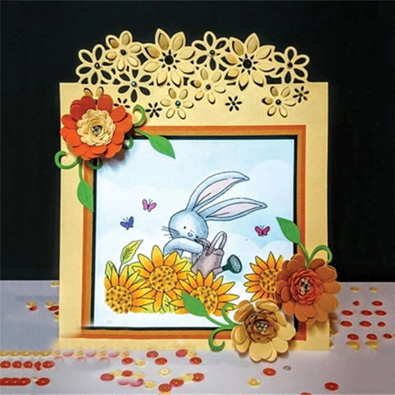 

YaMinSanNiO Flower Dies Frame Metal Cutting Dies Scrapbooking for Card Making Embossing DIY Album Craft Card New Decor 2019 Dies
