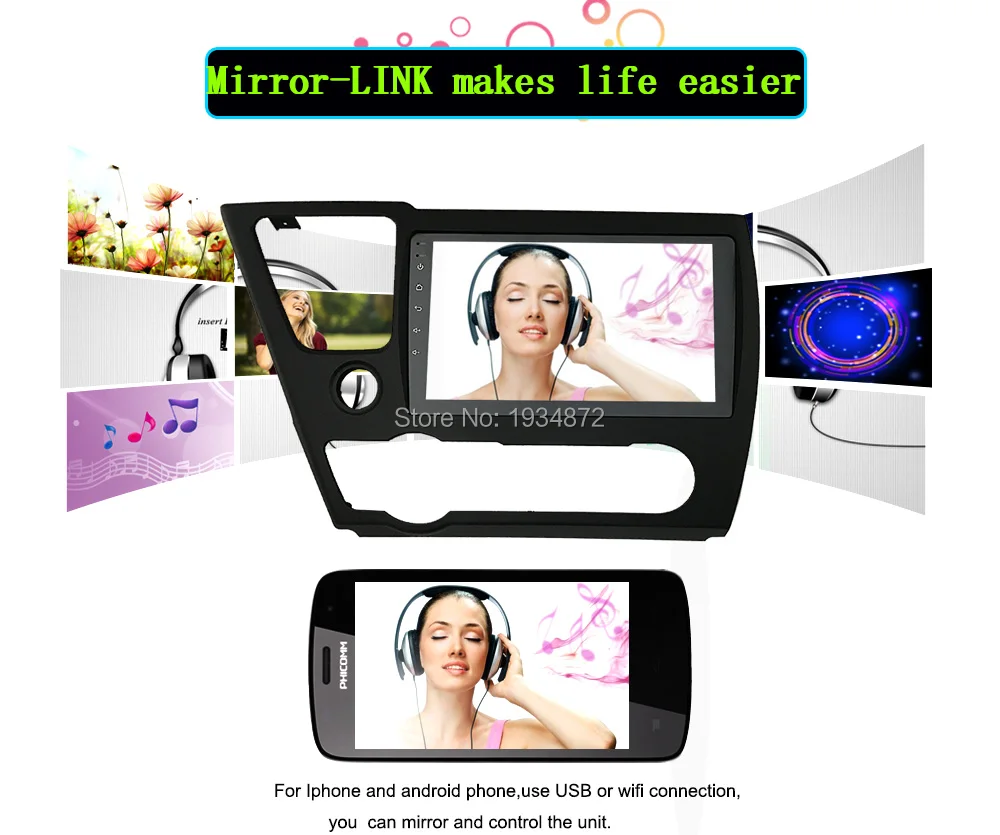 Best Funrover 9" Android 8.0 2 din Car dvd radio gps navi player stereo for Honda Civic EX/LX/DX 2GB+32GB canbus multimedia usb FM BT 21