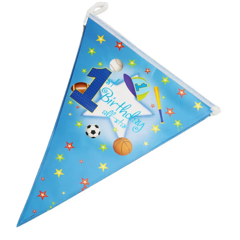 Новые синие обои с футбольным мотивом флаг Растяжка с флажками счастливый день рождения украшения флаги для детей подарок на вечеринку в честь рождения ребенка подарок
