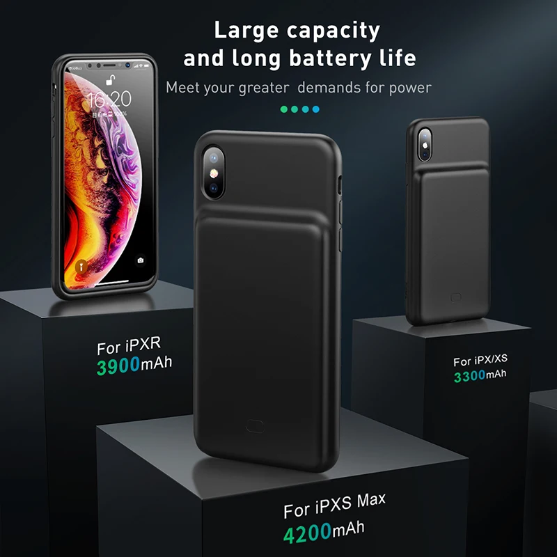 Baseus Battery Charger Case for iPhone Xs Max XR Xs Power Bank Skin-friendly Silicone for iPhone Powerbank External Battery Pack