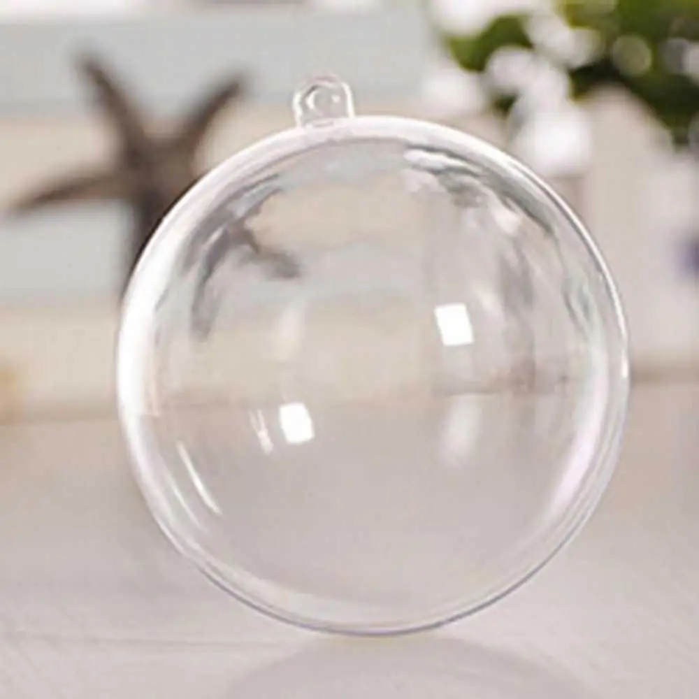 

5 Pcs Christmas Tress Decorations Ball 6cm-8cm Transparent Open Plastic Clear Bauble Ornament Gift Present Box Decoration