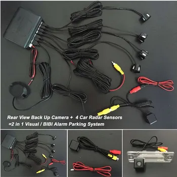 

Car Rear View Reverse Parking Camera + 4 Sensors Reverse Backup Car Parking Radar Detector For Renault Samsung QM5 2008~2013