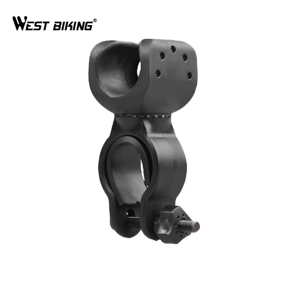 

WEST BIKING 360-degree Bicycle LED Light Holder Clamp Torch Clip Rotating Bike Collet Rubber Bicycle Bracket Light Holder