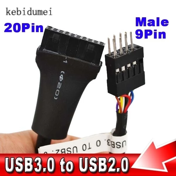 USB 2,0 9Pin корпус мужчины к материнской плате USB 3,0 20pin женский кабель