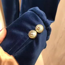 Лидер продаж, знаменитые модные роскошные бархатные брюки на зиму и осень, Длинные повседневные женские брюки на завязках с боковыми пуговицами